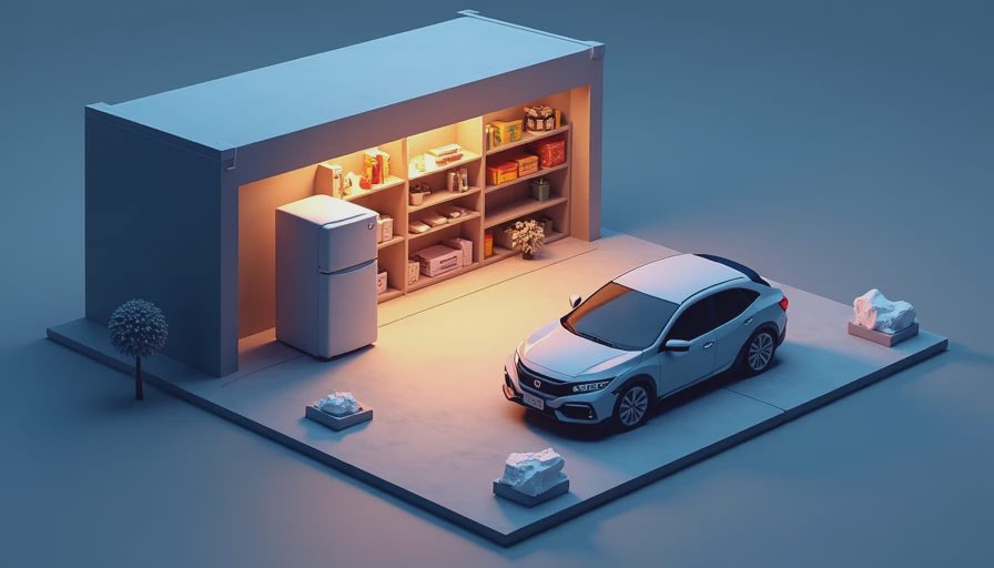 Visual context for garage fridge