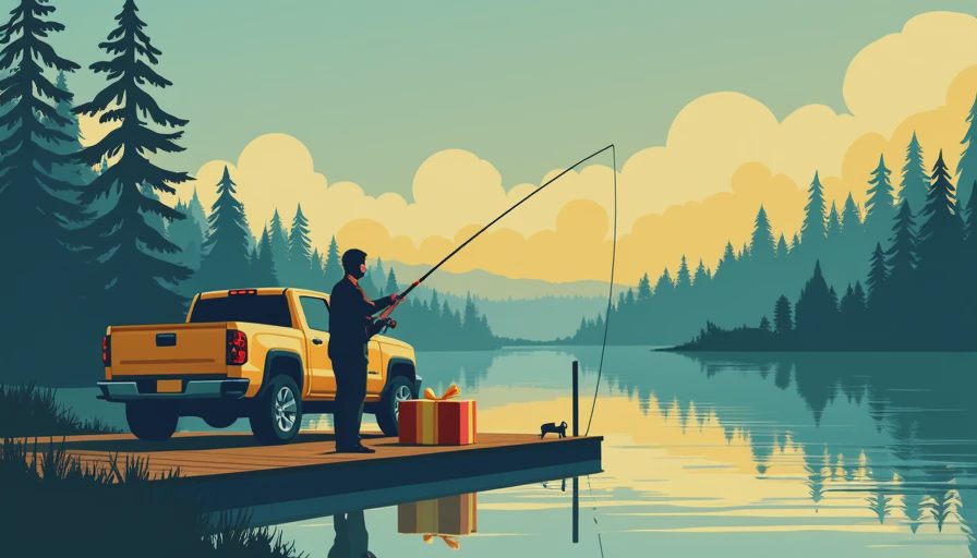 Illustration for gifts for dads who love fishing